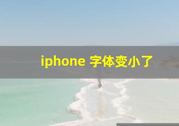 iphone 字体变小了